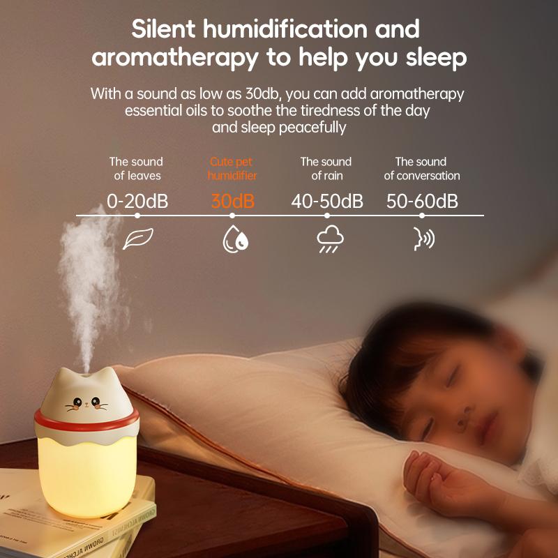 Cute Pet Humidifier Desktop Home Mini Spray Hydrator Atmosphere Night Light Office Creative Portable Cold Fog For Travel Bedroom