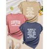 Women's Fashionable Elegant Style Simple Heart Fresh Letter Combination Gift Print Pattern Round Neck3Short-sleeved Shirt T Shirts for Women In