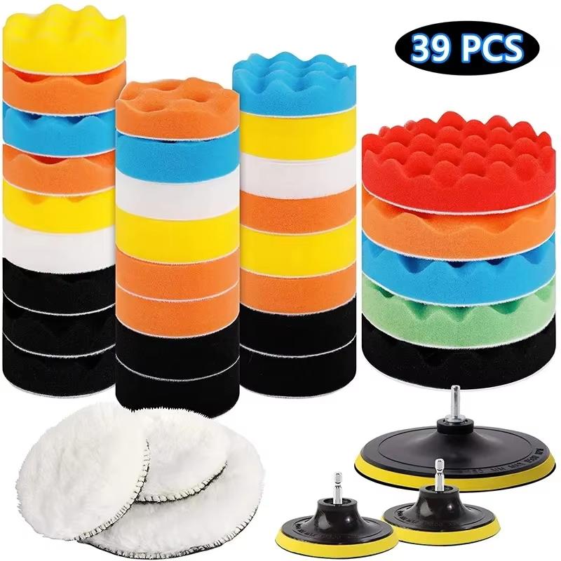 Auto Car Polishing Sponge Pads Kit Foam Pad Buffer for Polishing Machine Motorcycle Scratch Removal Wax Pads for Motor Vehicle