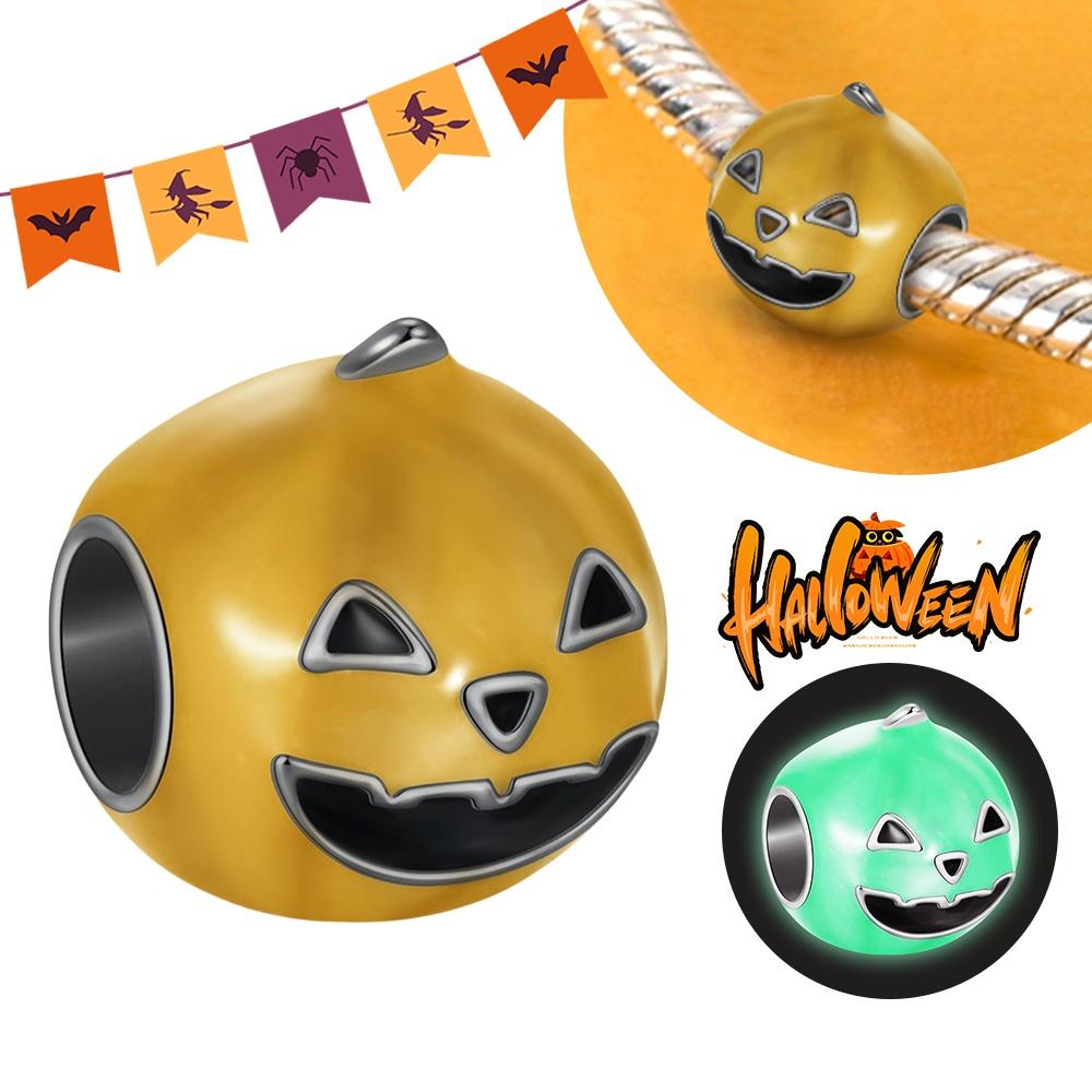 Halloween Party Copper Luminous Skeleton Coffin Pendant Beads Fit Charms Bracelet For Jewelry Making Women Gifts