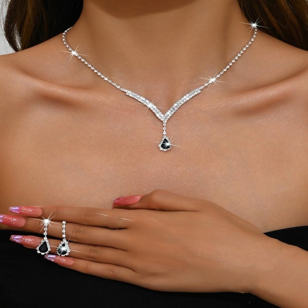 Crystal Crystal Jewelry Set Sparking Collar Chain Bridal Jewelry Bridal Jewelry  Gift