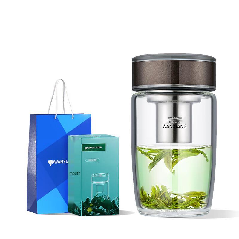 Waanxiang U183 Egg-shaped Portable Glass Tea & Water Bottle with Filter