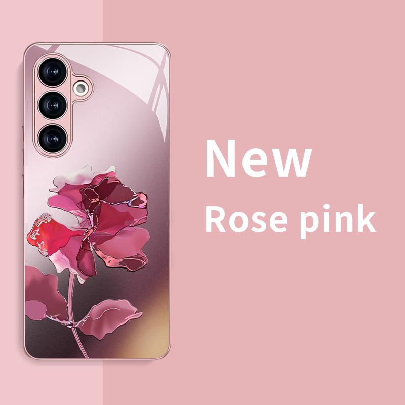 

Мраморный Розовый Стеклянный Чехол для Телефона для Samsung S21/S22+/S24 Ultra/S25 FE S21