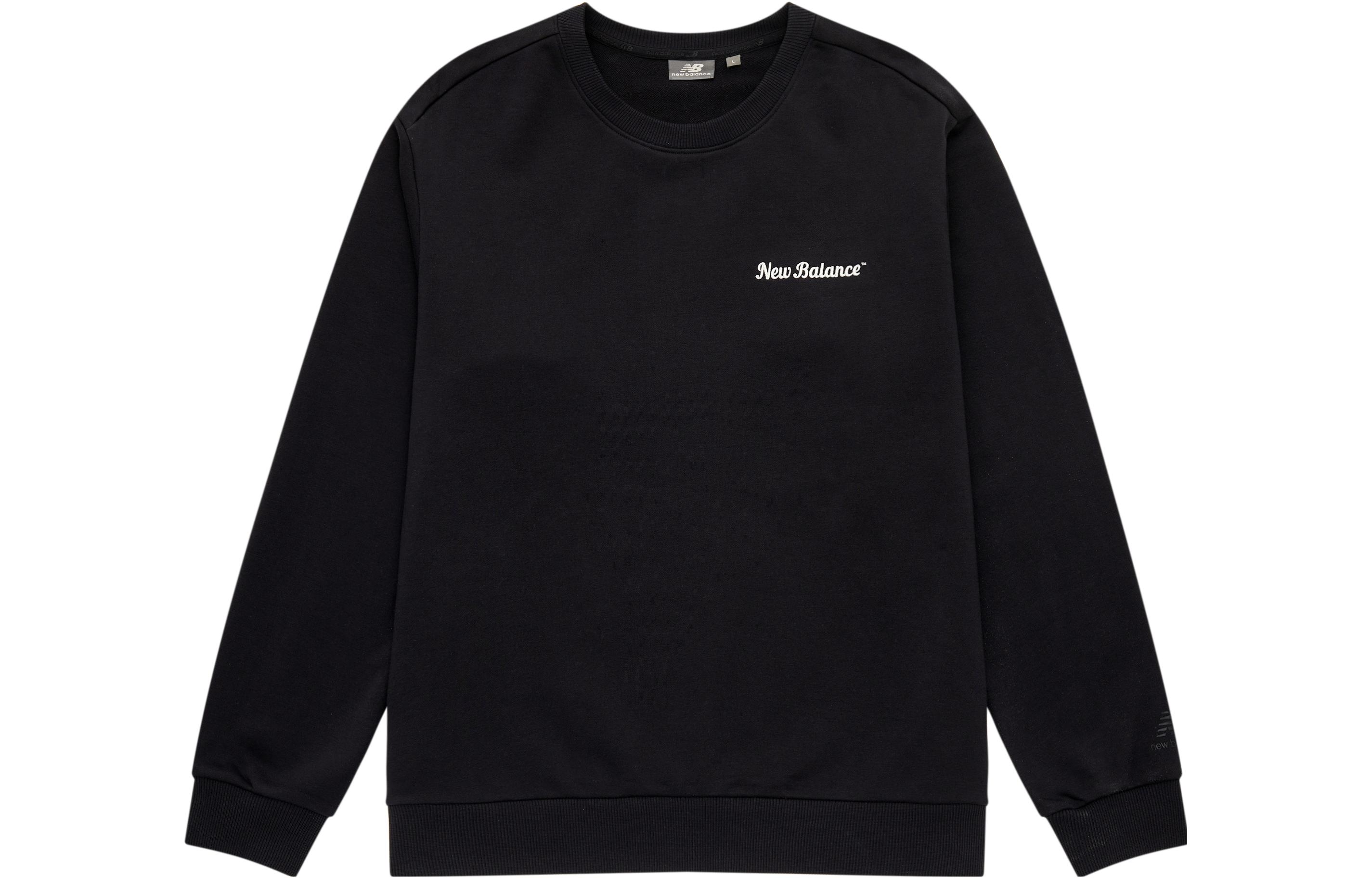 New Balance Sweatshirts Unisex Black Crew Neck Moderate Regular 5CD38141-BK M
