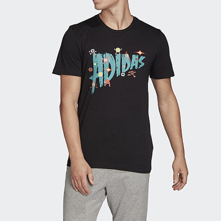 Adidas Sports Style Short Sleeve T-Shirt Men Tops Black FN1744