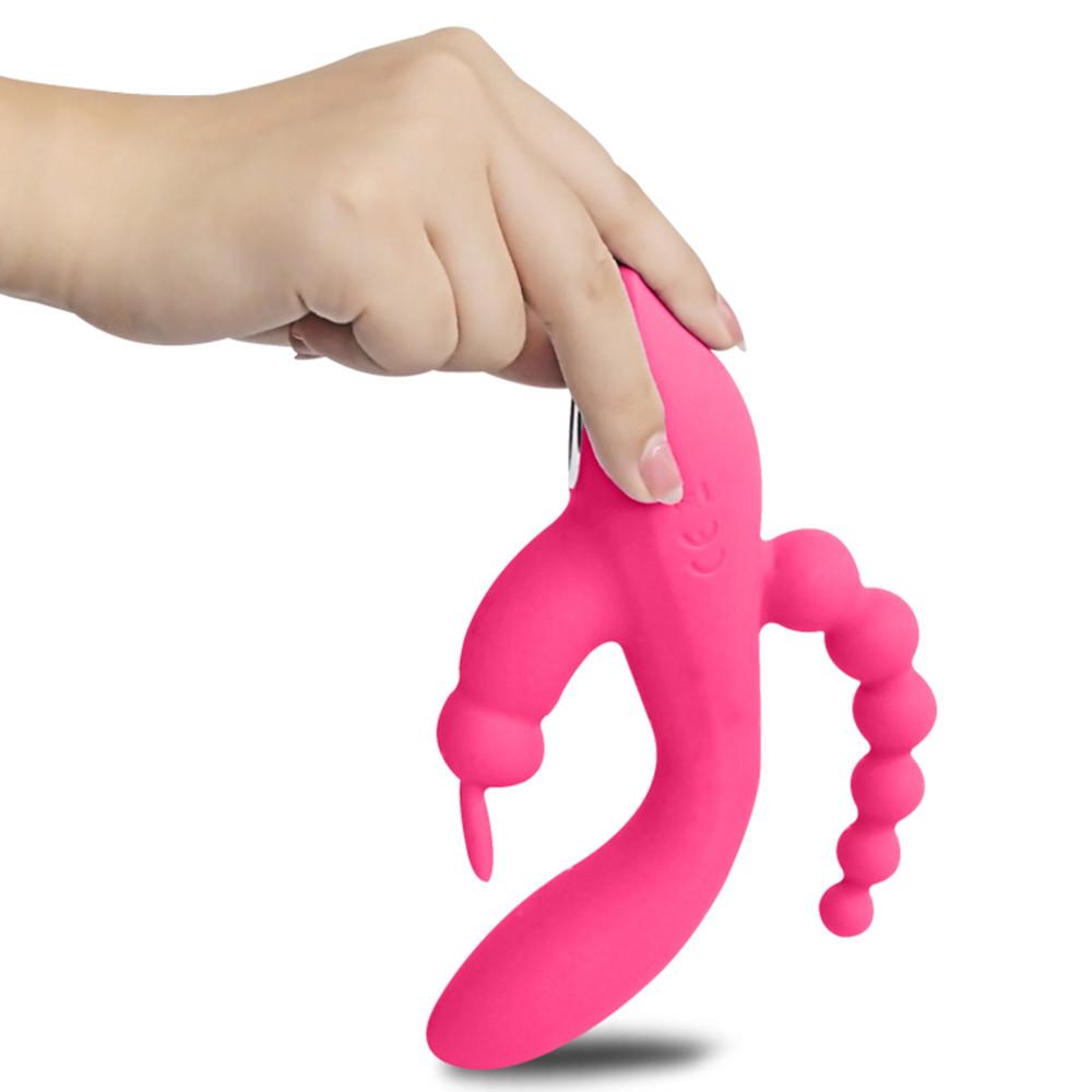 3 w 1 dildo dla kobiet królik wibrator wodoodporny akumulatorowy wibrator analny łechtaczki zabawki erotyczne dla par pomoce seksualne