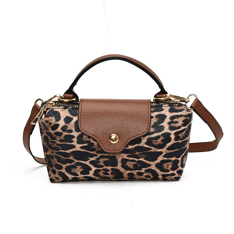 Chic Style Korean Leopard Print Color Block Small Handbag For Women Ideal For Fashion Winter