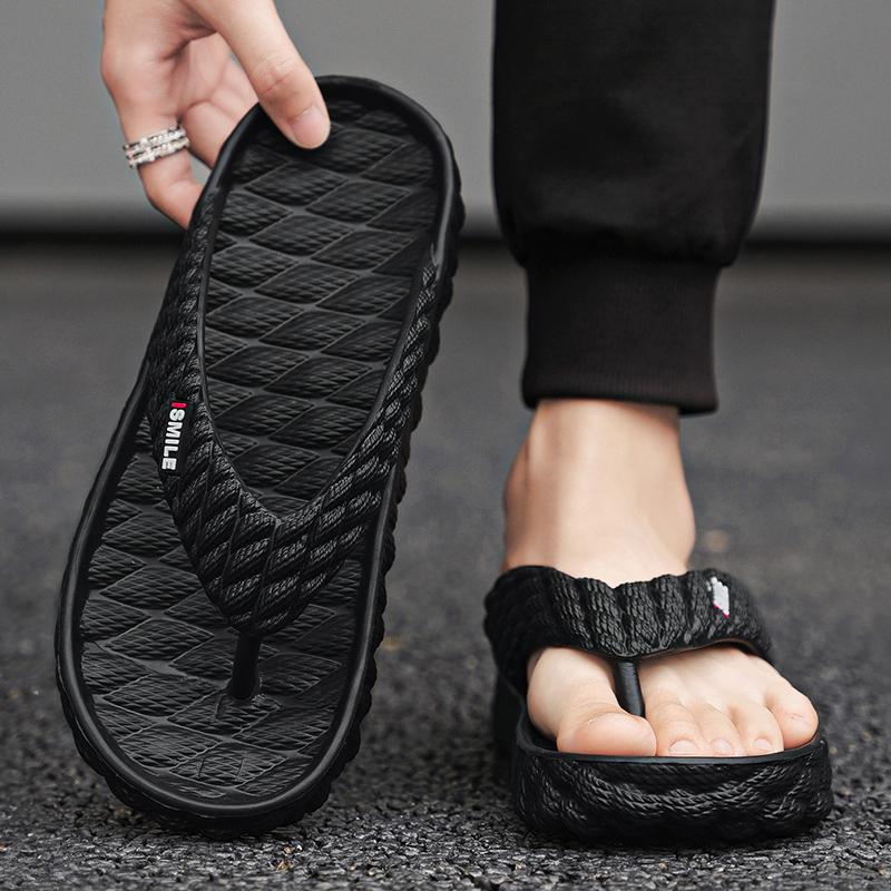 36-45 Velké jednobarevné módní žabky s měkkým dnem pro pánské pantofle, domácí, ležérní