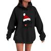 Women's Casual Comfortable Neck Hooded Long Sleeve Christmas Print Warm Sweatshirt