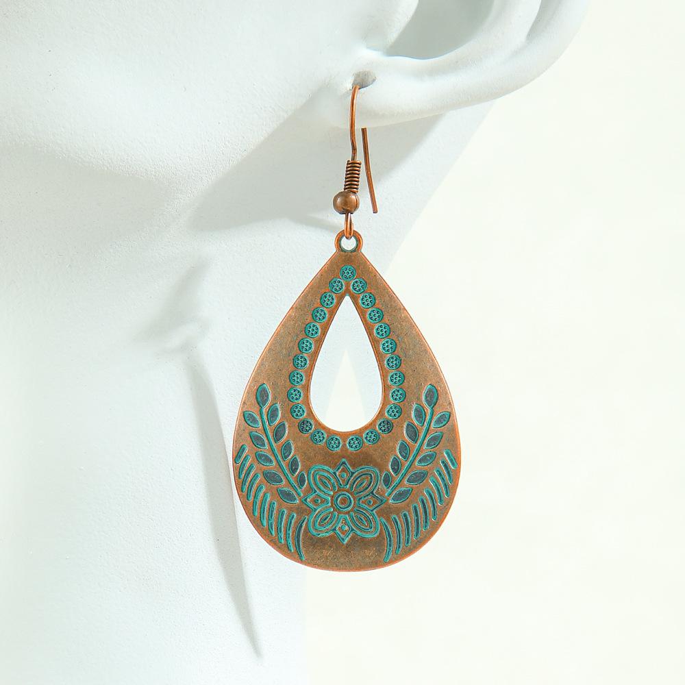 Cercei turcoaz Cercei boemi cu ciucuri, aliaj geometric, stil retro, accesorii urechi lăudăroși