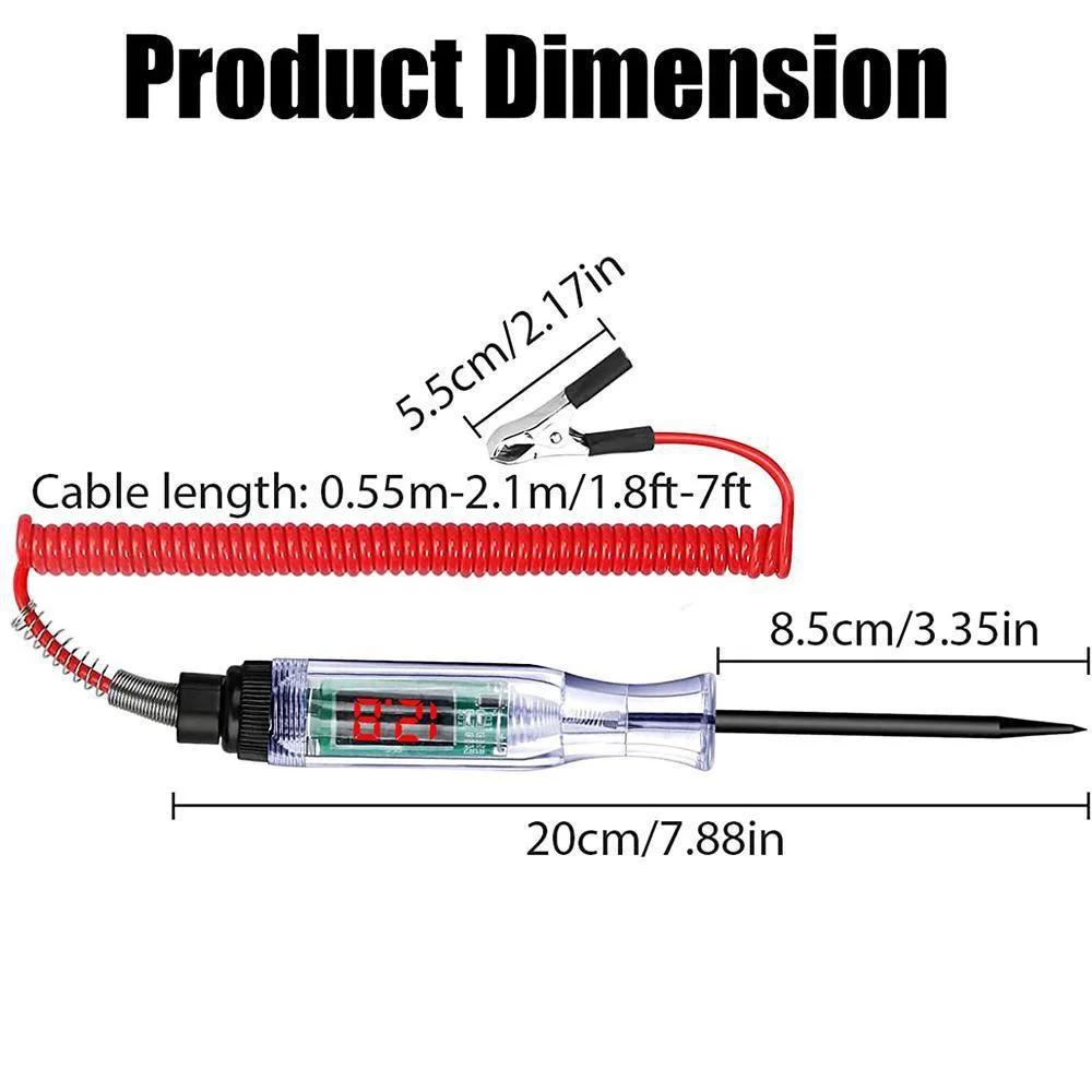 Digital Car Truck Voltage Circuit Tester 6V 24V Voltmeter Probe Pen Automobile Maintenance Tool