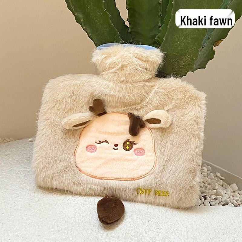 

Adorable Cartoon Plush Hot Water Bottle: Removable, Washable, Double Hand Warmer
