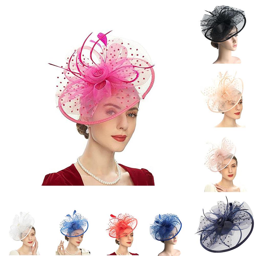 Fascinators Hat Tea Party Headwear Ribbons Feathers Decoartion 1920s Club Stylish Elegant Headbands With Headband And Clip Headpiece For Girls Women