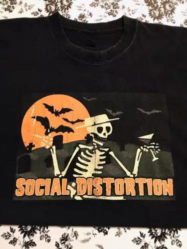 Social Distortion Skeleton Moon Rock Halloween Tee Men Women Shirt.webp