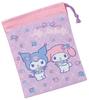Skater Lunch Box Cup Bag, 21 X 15 Cm with Gusset, My Melody & Kuromi Design, for Girls, Made In Japan, KB62-A