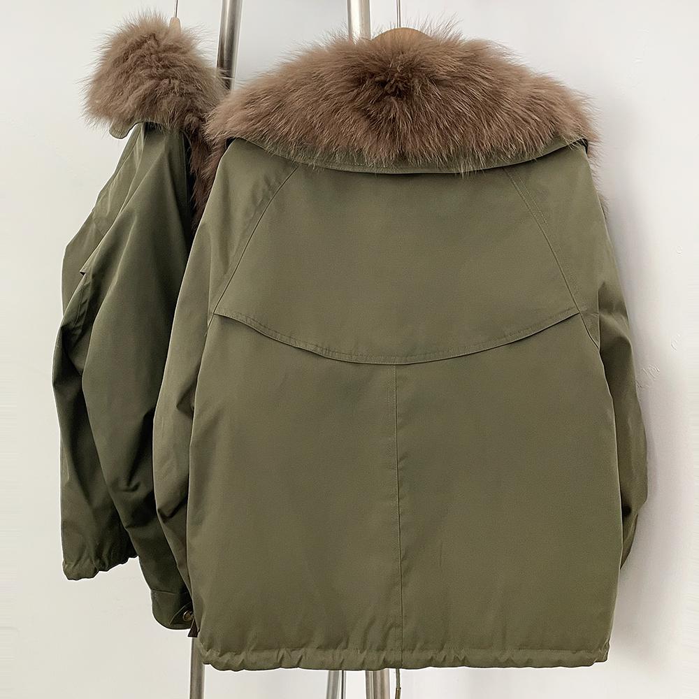 Fur Jackets Real Fox Fur Jacket Natural Fur Top Clothes Women Fashion Warm Thick Duck Down Coat Female