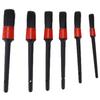 6PCSSet Car Cleaning Detailing Brush Set Pig Hair Sharpened Wire Red Maintenance Tool