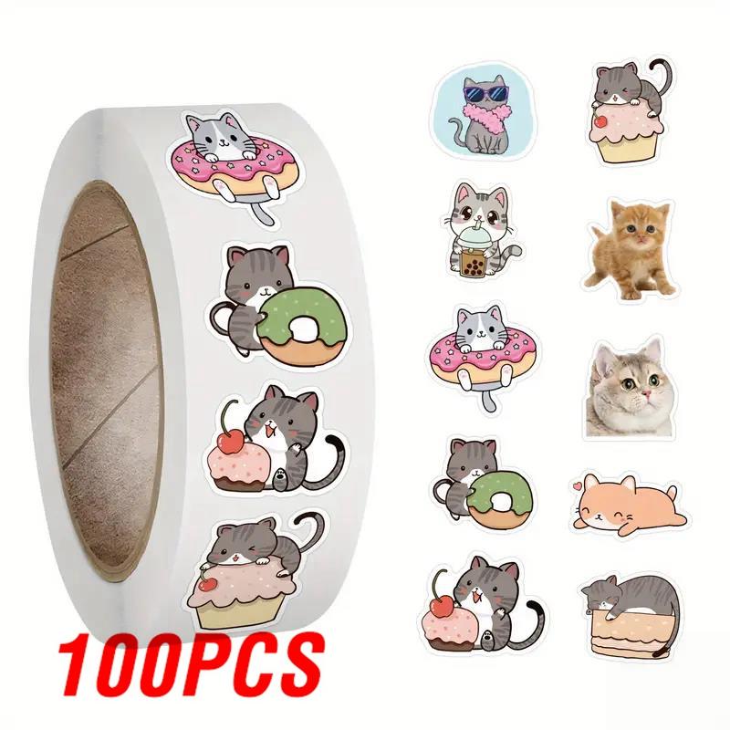 100-500pcs Cute Cat Animal Reward Sticker New Kids  Motivational Stickers DIY Creative Stationery Office Self-adhesive Lable