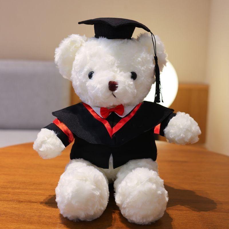 PhD Graduate Teddy Bear with Gown & School Emblem Logo