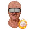Maschera Facciale Traspirante a Copertura Totale con Stampa 3D di Vecchio, Fori per gli Occhi Bianchi, Baffi Bianchi, Maschera da Sci Elastica con Cappuccio