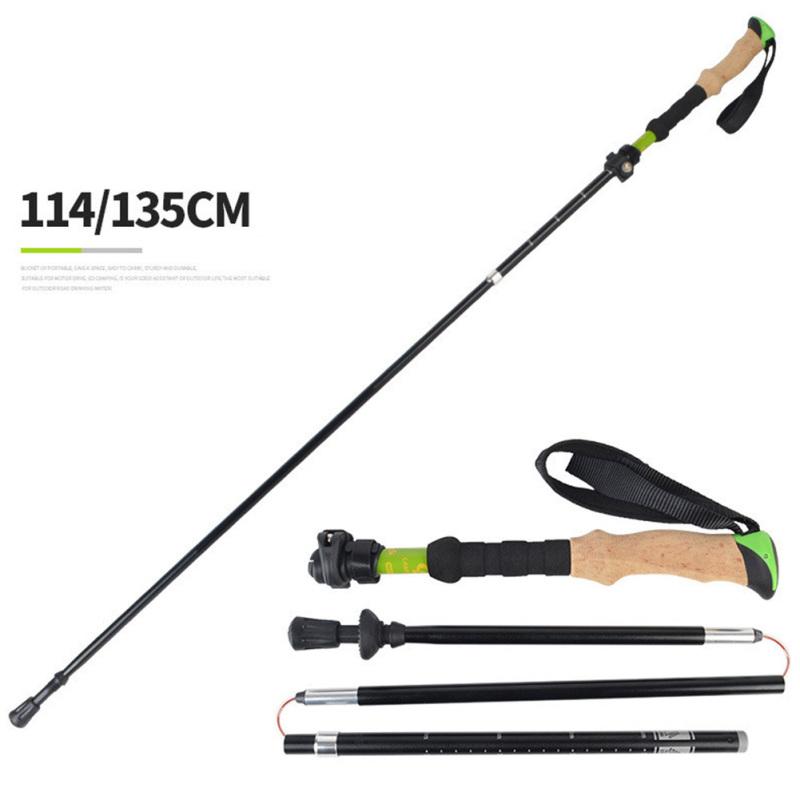 Trekking Pole Handle 5-section Folding Walking Sticks Canes Trekking Poles Alpenstock Hssiking