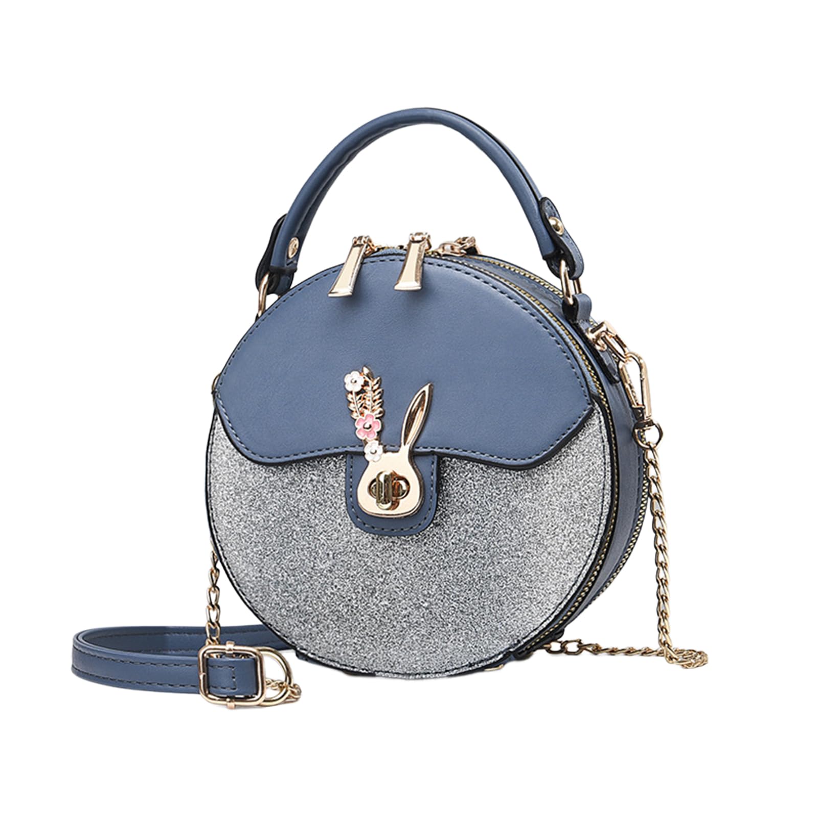 

Shoulder PU Stands with Studs at the Perfect for and NICOLE&DORIS Women s Bag, Handbag, Small, Crossbody, 2-Way, Leather, Cute, Round, Divided, синій