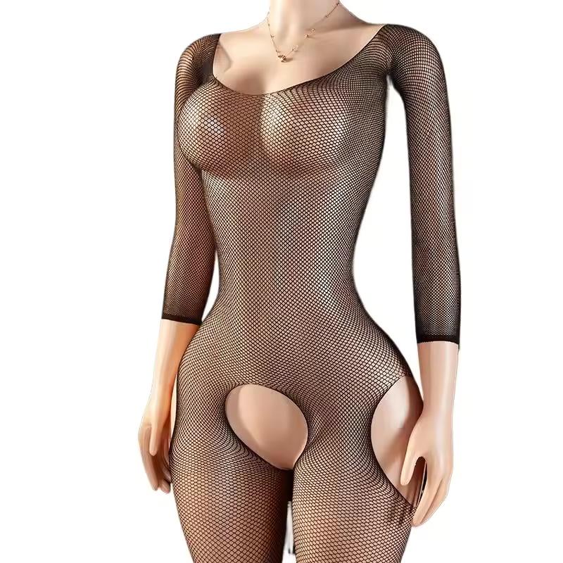 Erotic Open Crotch Bodystocking Lingerie Black Women Bodysuit Sexy Porn Sleeveless Underwear Lenceria Sexual Mujer Crotchless A1