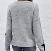 Women Sweaters Print Knit Long Sleeve Round Neck Spliced Top Pullovers Jumpers Straight Elegant Lady Casual Autumn