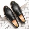 Fashion Spring Black Men's Loafers Business Wedding Dress Shoes Men's Patent Leather Shoes Soft Sole Non-Slip Flat Shoes Mocassin Homme