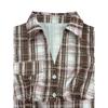 Women Plaid Print Button Down Shirt Short Sleeve Slim Fit Casual Blouse