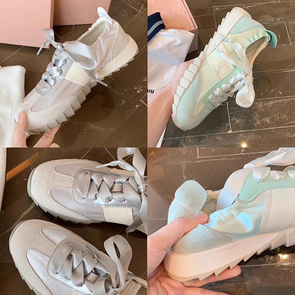 Grape Mom Studiolee Ballet Soft Sole Splicing Satin Versatile Sports Forrest Gump Casual Shoes Women's Summer