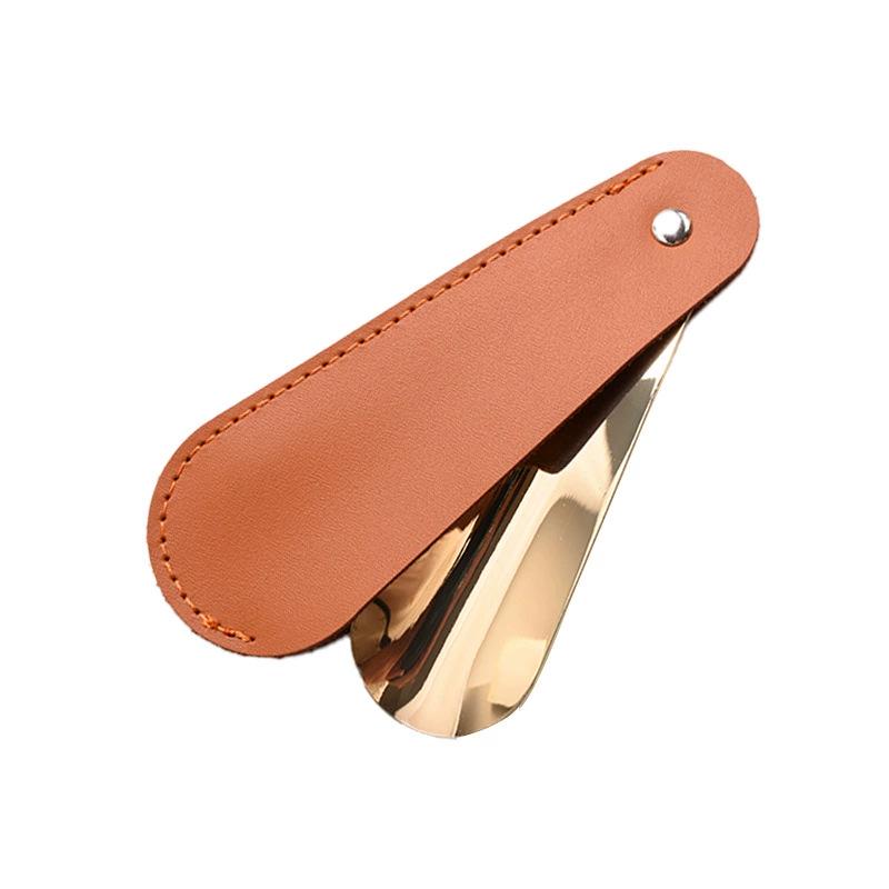 PU Leather Stainless Steel Shoehorn and Shoe Lifter