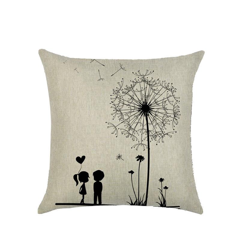Dandelion Linen Cotton Linen Pillow Cover Sofa Office Car Pillow Cover Premium Durable Quality Useful Practical