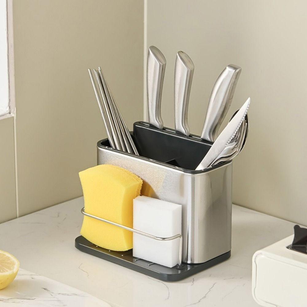 Large Capacity Cutlery Storage Box Stainless Steel Chopsticks Storage Basket  for Kitchen