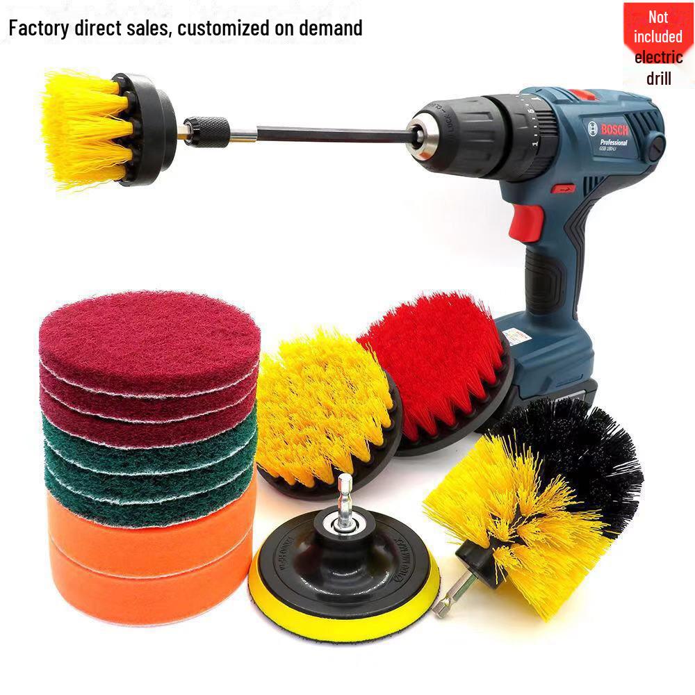 Electric Drill Cleaning Brush Set: Multi-Purpose Floor Polishing Discs and Scrubbing Heads