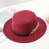Autumn and Winter New Retro British Style Flat Top Top Hat Couple Men and Women Gentleman's Hat Spring and Autumn Small Flat Brim Woolen Warm