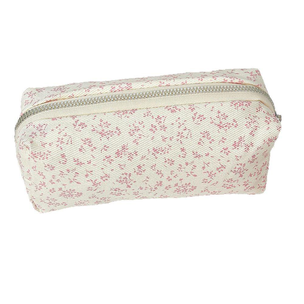 Floral Fresh Pencil Case, INS Style, High Aesthetic Value, Large Capacity, Girlish Design, Single-Layer Stationery Storage Bag for Students.