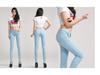 Candy-Colored Women's Mid-Waist Skinny Jeans: Sexy, Stretchy, Versatile Denim Pants In Solid White