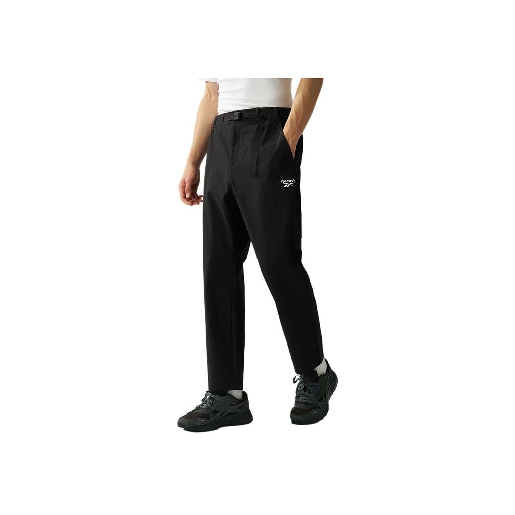 Reebok Solid Color Comfortable Woven Long Pants Casual Pants Unisex pants Black 24FRM601UGH0