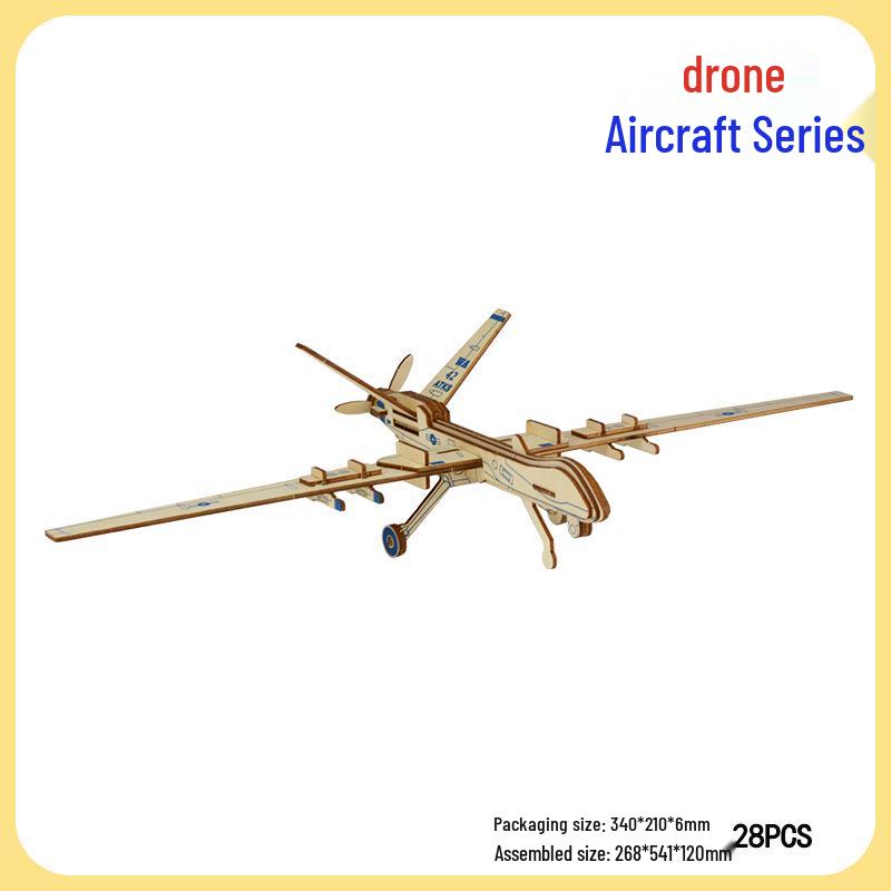 Handmade 3D Wooden Military Tank Model Puzzle for Children