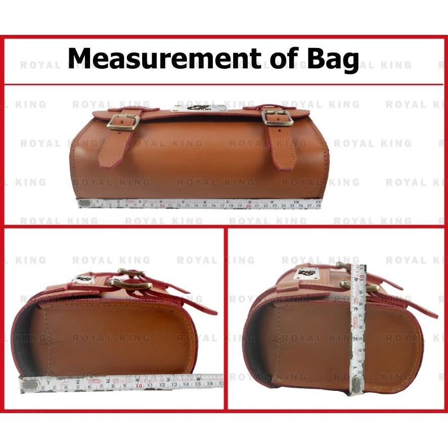 Tan "Leather Round Bag Fit For Royal Enfield Himalayan & Scram 411"