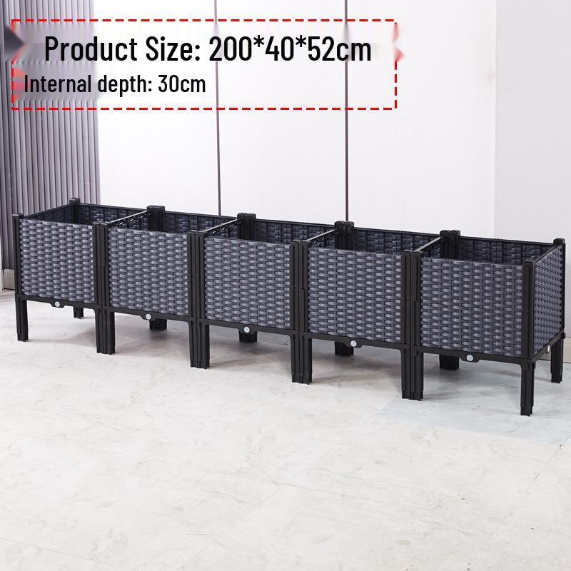 Large Plastic Flower and Vegetable Planting Box for Balcony, Courtyard, or Rooftop Gardens