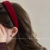 High-End Retro Velvet Red Headband for Women - 2026 Winter Fashion Hair Accessory