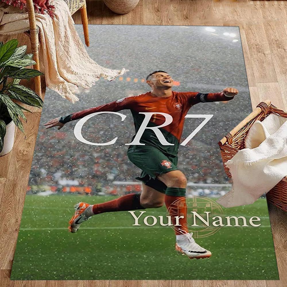 Cristiano Ronaldo (102) Customized Name Floor Rug Office Rug Design for Balcony Kitchen Decorate Room Playrooms Anti-slip Rug Decorate Offices