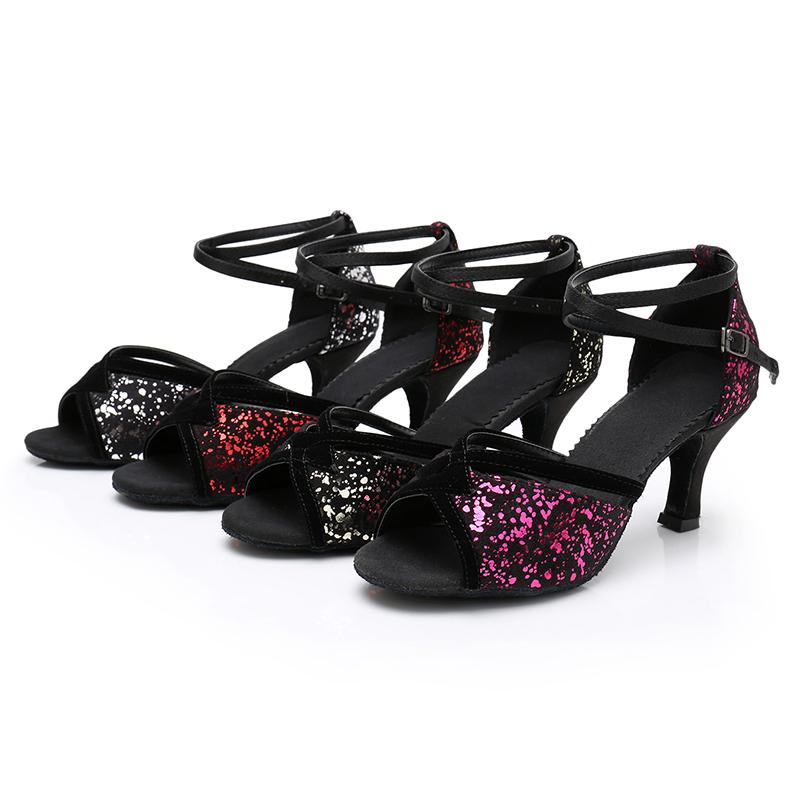 Latin Tango Salsa Dancing Shoes For Women 7CM Heeled Ballroom Dance Shoes