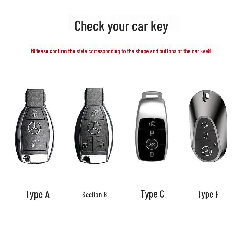 Mercedes Key Case with Alcantara, Compatible with E-Class, S-Class, C-Class, B-Class, GLC, GLB—Full Coverage Protection