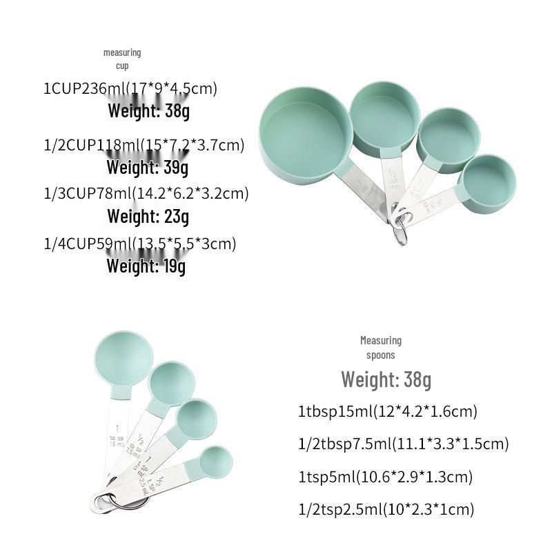 8-Piece Stainless Steel Measuring Cup & Spoon Set with Scale