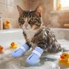 4PCS Adjustable Cat Bath Wash Boots Soft Silicone Pet Cat Shoes Cat Foot Cover  Pet Grooming