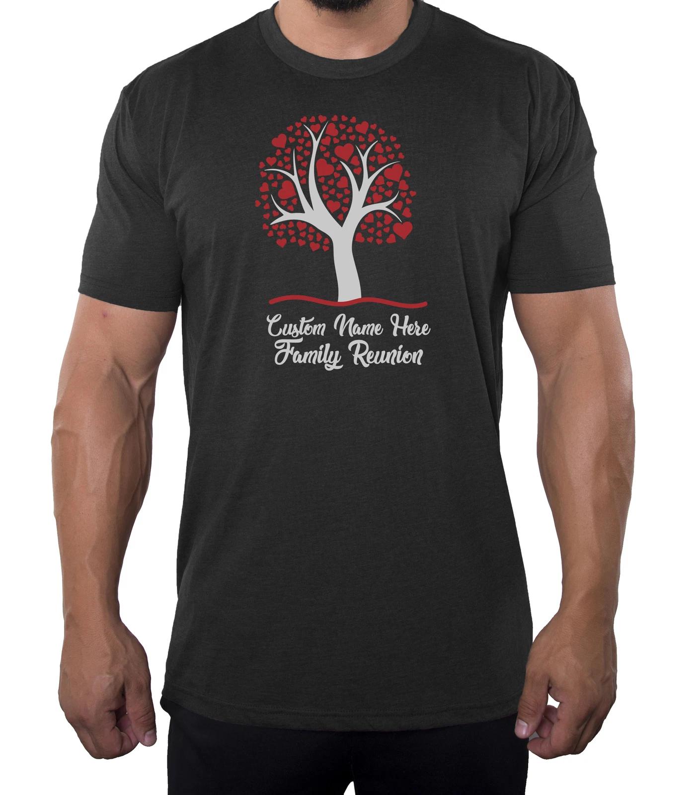 Family Tree with Hearts with custom name- Family Reunion Men s T-Shirts 4XL