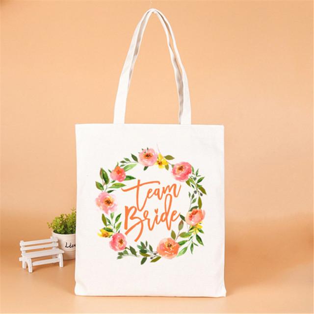 Decorazione di nozze Team Bride To Be Borsa in cotone e lino Borse regalo per damigella d'onore Regalo per addio al nubilato Forniture per addio al nubilato